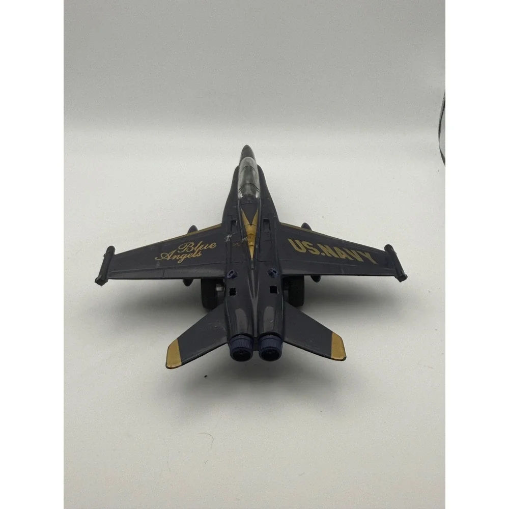 US Navy Blue Angels F/A-18 Hornet Diecast Fighter Jet Model Navy BlueGold Accent